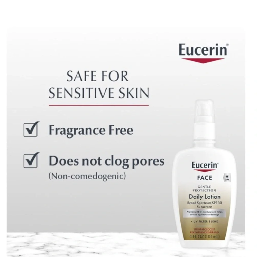 2X Eucerin Daily Protection Face Lotion for Sensitive Skin, SPF 30, 4 fl oz - Picture 4 of 5